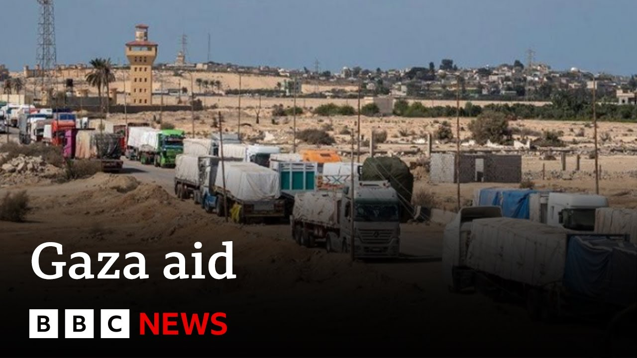 ENSPIRING.ai: More aid lorries enter Gaza after US threat to cut Israel's military support - BBC News