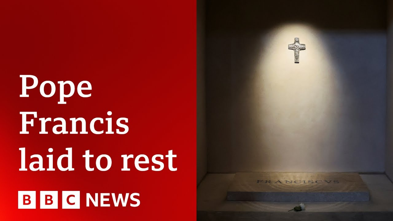 ENSPIRING.ai: Thousands lined Rome's streets as Pope Francis laid to rest after Vatican funeral - BBC News