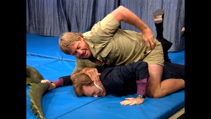 ENSPIRING.ai: Steve Irwin Wrestles Conan - Late Night with Conan OBrien